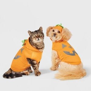 Reflective Jack-O-Lantern Pumpkin Hoodie Pet Costume, Dog/Cat Hyde & Eek!